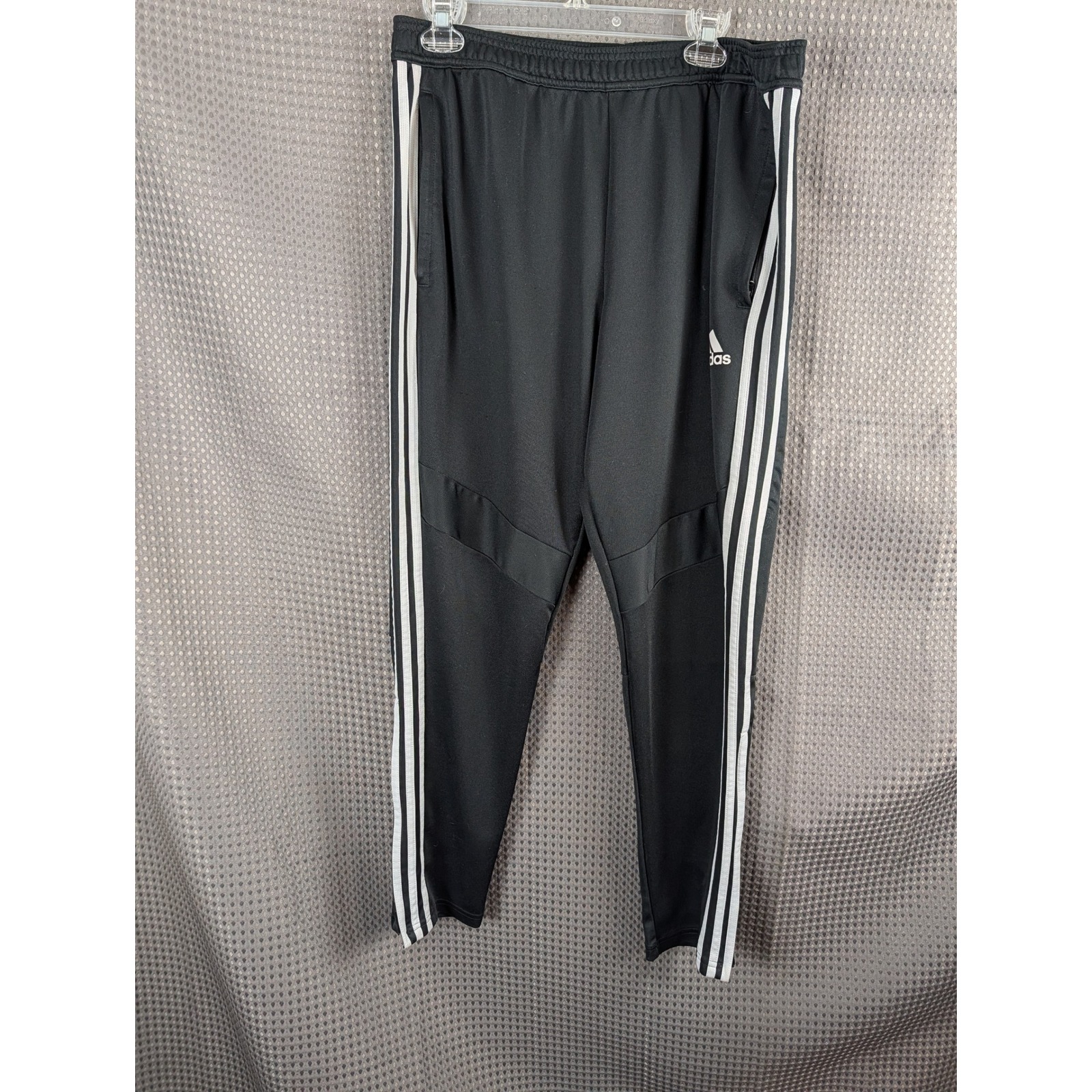 Adidas Mens Xl Black Climacool Track Pants Tapered Zip Ankle 3 Stripe Athletic